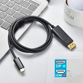 Tek Styz USB-C to (DP) DisplayPort 8K Kit Compatible with BLU G90 goes from USB-C/PD/Thunderbolt 3/4 to Full 8k/60Hz & 4k/120Hz with Slim 6 Foot Lossless Digital IC Cable! (DP)