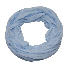 ACC Women's Silk Loop Scarf Light Plain Colours, lightblue