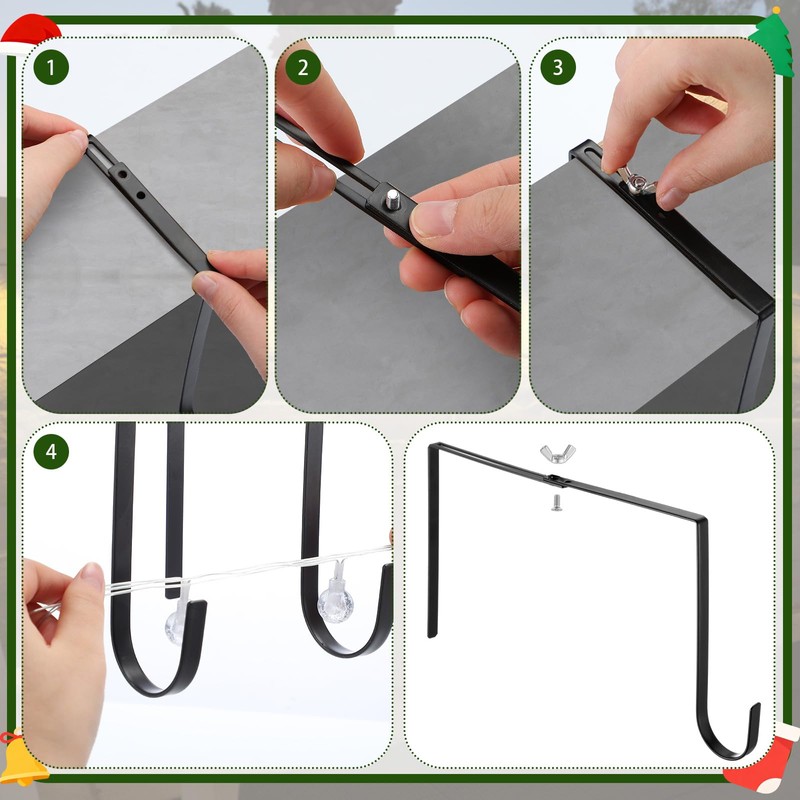 LEIFIDE 10 Pcs Adjustable No Drill String Light Hangers for
