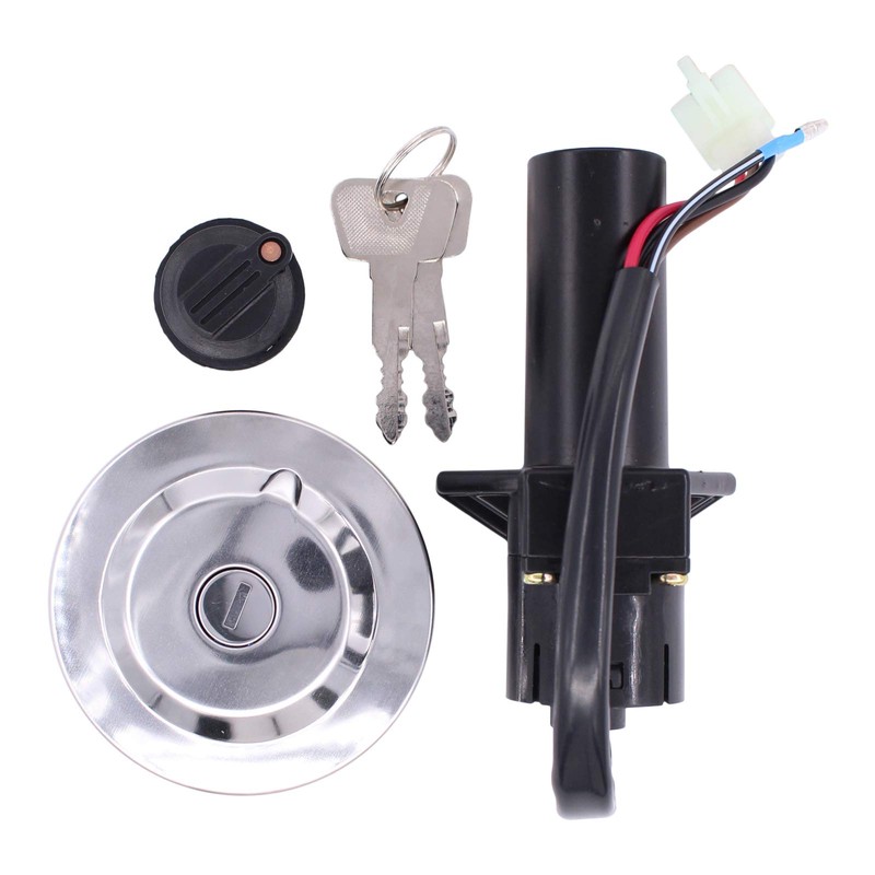 HouYeen Motorcycle Ignition Switch Key Seat Barrel Lock Fuel Gas