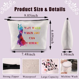 PLITI Belly Dance Gift Why Walk When You Can Shimmy Makeup Bag for Women Funny Belly Dance Lover Gift Dance Teacher Gift (You Can ShimmyU)