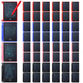 Zonon 48 Pcs Mini LCD Writing Tablet 4.72 x 3.54 Inch Electronic Drawing Pad for Kids Colorful Reusable Erasable Doodle Board with Pens Educational Learning Toy Gifts for Home School Boys Girls