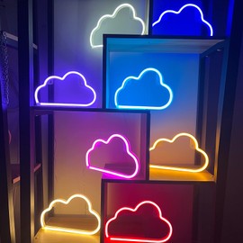 Cloud Neon Signs, LED Cloud Neon Light for Wall Decor, Battery or USB Powered Cloud Sign Shaped Decoration Wall Lights for Bedroom Aesthetic Teen Girl Kid Room Christmas Birthday Wedding Party (Warm
