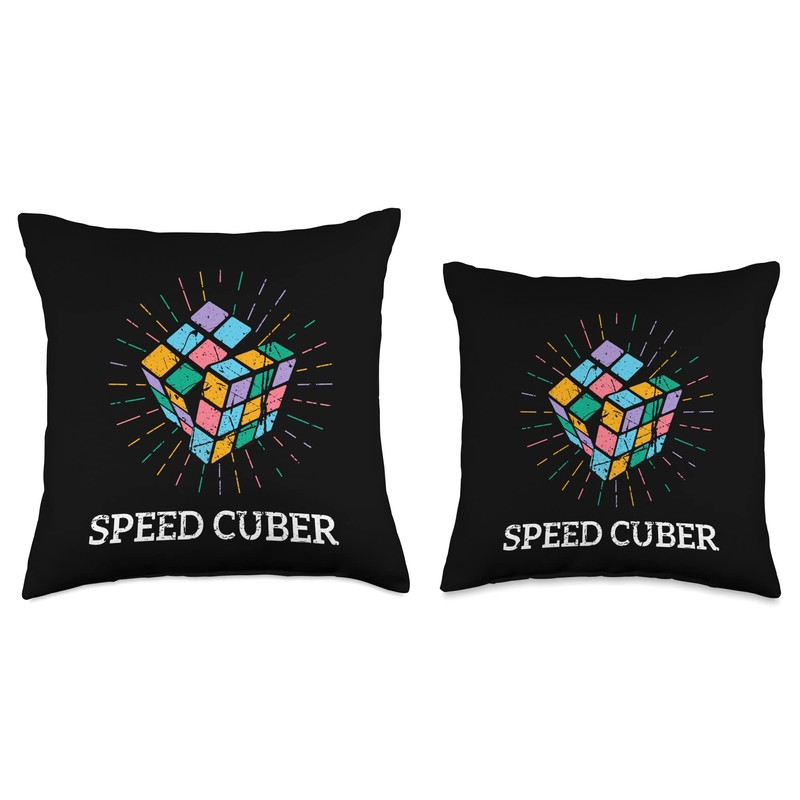Vintage 80s Speed Cuber Puzzle Cube Fan Master Cube Throw