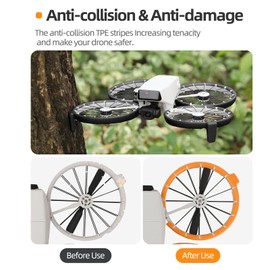 SHEAWA Anti-Crash Bumper Protector Set for DJI FLIP Drone - 4x TPE Shock-Absorption Guards with Propeller Blade Cover (Orange)
