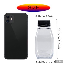 4 Pcs Mini Fridge Bottles,Mini Milk Bottles, Small Bottles With Lids,Mini Plastic Bottles, 250ml Plastic Bottles, Ideal for Milk, Empty Reusable Bottles for Mini Fridge, Juice, and Other Beverages