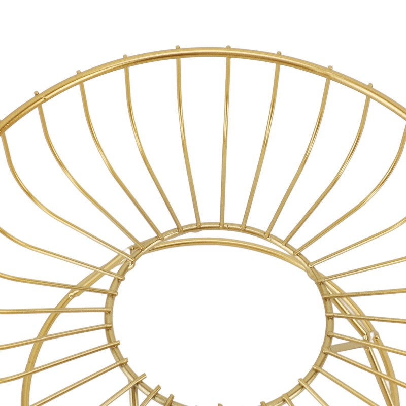 Round Fruit Basket Large Capacity Hollow Metal Fruit Bowl Stand