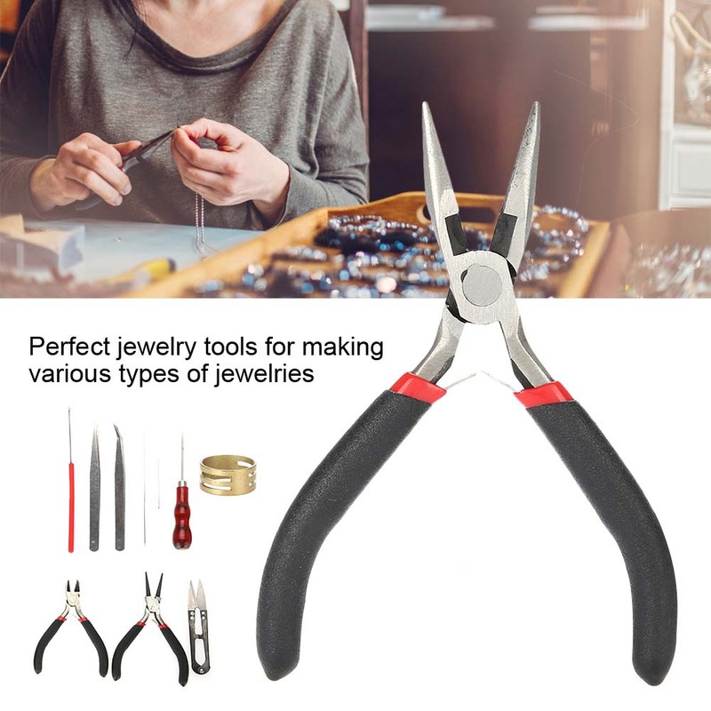11 Pcs DIY Jewelry Tool Set Pliers Tweezers Ring Crochet