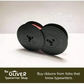 Olivetti Red and Black Nylon Typewriter Ribbon--Twin Spools--High Quality