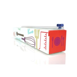 ChicWrap Chicwrap Cook's Tools Refillable Plastic Wrap Dispenser - Includes 12" x 250' Roll Professional Grade Disposable Plastic Wrap - Reusable Dispenser w/Slide Cutter - Ideal Dispenser & Saves Money