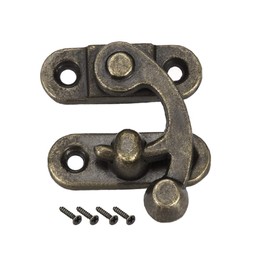 sourcing map Pack of 2 Antique Vintage Quick Lock Right Latch Hook Hasp Latch 33 mm x 28 mm Swing Bolt Bronze with Screws