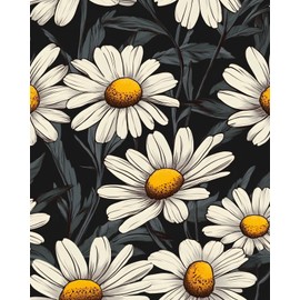 XRUIBZI Black Floral Peel and Stick Wallpaper Vintage Boho Leaf Contact Paper Daisy Flower Wall Mural Home Vinyl Waterproof Self Adhesive Removable Renter Friendly Wall Paper 17.5" x 118"