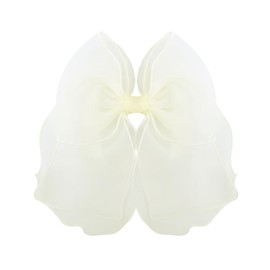White Organza Hair Bow with Long Tail Bridal Hair Accessories for Women Girls