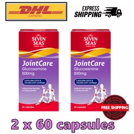 Seven Seas 2 x 60's CAPSULES Seven Seas Joint Care Glucosamine 500mg Joint Health Support