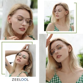 Zeelool Readers Chic TR90 Aviator Reading Glasses for Women with Standard Anti-Reflective Coating Ellis TX531583-03 (Crystal, 2.75)