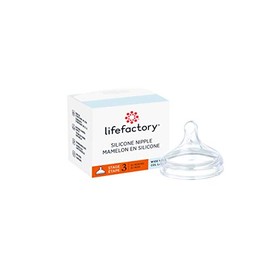 Lifefactory Stage 3 (6+ Months) Wide Neck Silicone Nipple, 1-Pack,Clear,LG8636