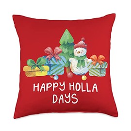 Christmas Eve Clan Set Holiday Ancestry Happy Holla Days Christmas Family Xmas Relatives Matching Throw Pillow, 18x18, Multicolor