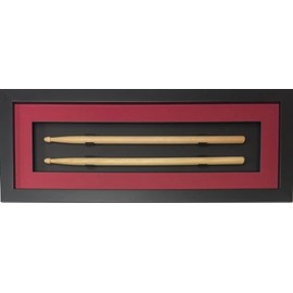 Drum Stick Frame Set Black Frame with Matting and Easy Mount (Red Black Trim)