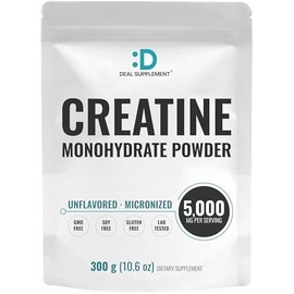 Healrecux- Creatina Monohidrato Polvo 300 Gramos (60 Porciones), Sin Sabor  Pura  Creatina Micronizada en Polvo,