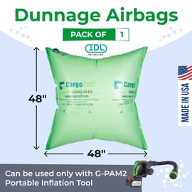 IDL Packaging 48" x 48" Dunnage Airbags, Woven Polypropylene, Level 1 (Pack of 1) - Fill the Void in Trucks and Intermodal Shipments, Reusable - Cargo Securing Solution for Container Stuffing