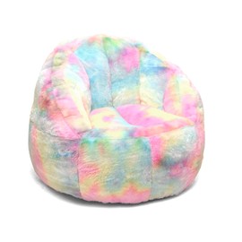 Heritage Kids Sorbet Dreams Rainbow Fur Kids Bean Bag Chair, Multicolor, Large