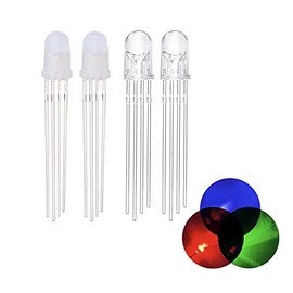 100 bombillas LED RGB de 5 mm con diodo emisor microindicador rojo, verde, azul, multicolor, ánodo común, cátodo DIY PCB (cátodo transparente RGB 100 unidades)