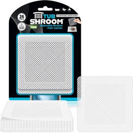 TubShroom 26 Pack Square Disposable Drain Cover - Hair Catcher Mesh Sticker Strainers for Shower Bathtub and Bathroom - Hair Catcher Sticker Drain
