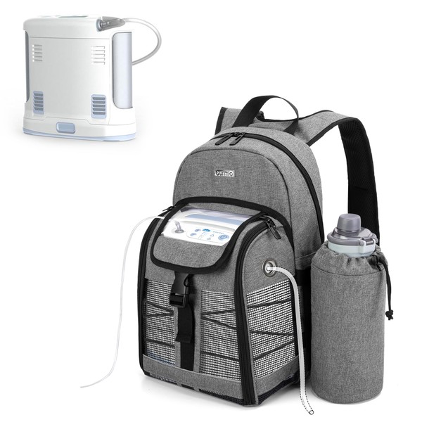 CURMIO Portable Oxygen Concentrator Backpack, POC Carrying Bag Compatible for Inogen, OxyGo and Caire Units, Bag Only, Gray (Patent Pending)