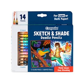 Crayola Art Pencils for Sketching & Shading, Colored Pencils, Includes 2 Graphite Pencils, 14 ct