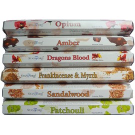 Stamford Premium Floral Hex Range Sticks-Relaxing, Stress Relief, Meditation, Refreshing, Sensuality & Energising Incense Gift Pack