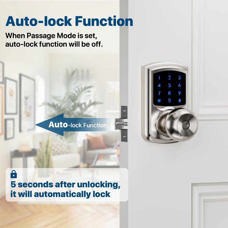 Hidalife Keyless Entry Door Lock with Code, Keypad Door Lock