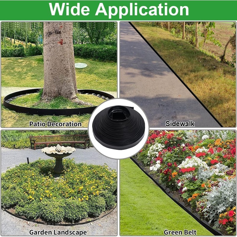 98Ft 3IN Landscape Edging,Garden Edging Border Kit with 150pcs Metal