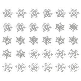 MAGICLULU Pack of 30 Snowflake Stickers Iron-On Clothes Glitter Snowflake Patches Cute Embroidery Patches Snowflakes Decorative Cool Fabric Iron Bride Dining Table
