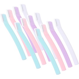 Mini Rastrillo de Cejas de Acero Inoxidable 12piezas, Herramienta Portátil y Ligera para Recortar Cejas Protección Segura, Adecuado para Viaje y Hotel Color Aleatorio