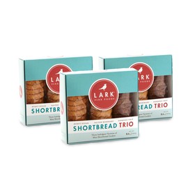 Shortbread Trio by Lark Fine Foods - Burnt Sugar and Fennel, Salted Rosemary and Espresso Chip Cookies - Pack of 3