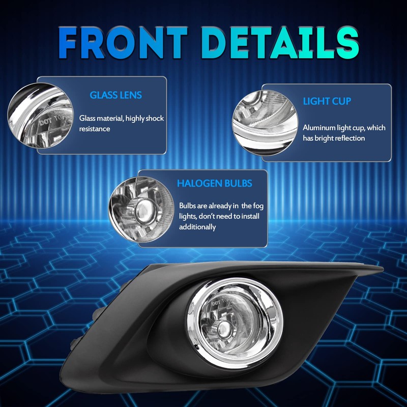 ENERBITIOUS Fog Lights Lamps Replacement for 2014-2016 Mazda 3 Fog