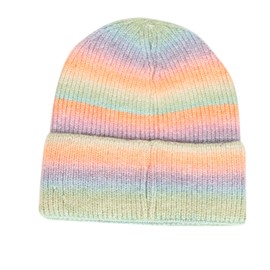 TZ Promise Unisex Trendy Multicolored Rainbow Beanie Hat Knit Winter Stretchable Warm