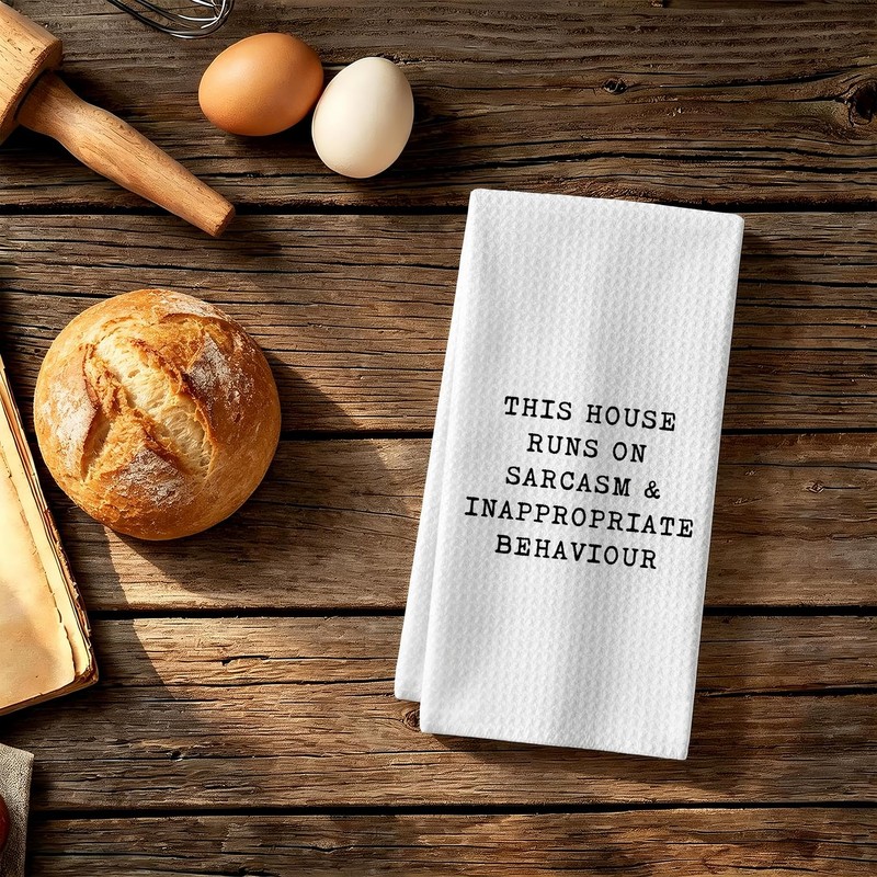 Funny Kitchen Dish Towel, Sarcastic Gift for Women