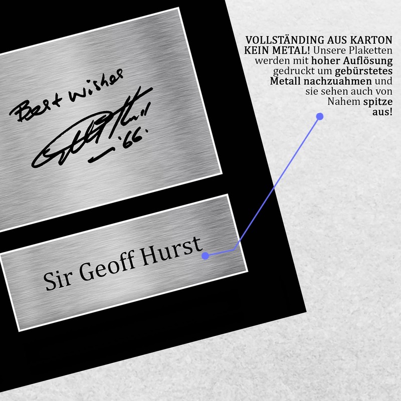 HWC Trading A4 Geoff Hurst England Gifts Printed Autograph For