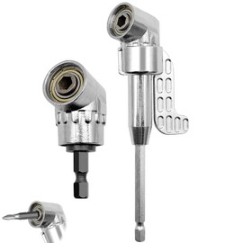 105° Angle Wrench Attachment Adapter, Corner Tool Screw Hub Multi-function Bend Screwdriver Bit, Hex Shank Angle Gear for Garage Builders