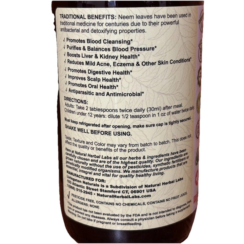Livingston Natural Herbal Labs Pure Neem With Turmeric By Livingston