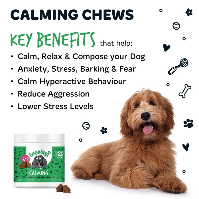 BUGALUGS BUGALUGS Calming Treats for Dogs - Helps Stress, Fear,