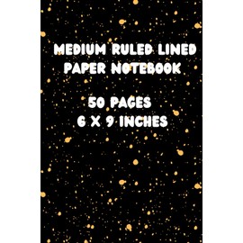 Black & Peach Orange Medium Ruled Lined Paper Notebook 50 Pages 6 x 9 Inches: Gifts for Students, Workers, and Writing Down Notes