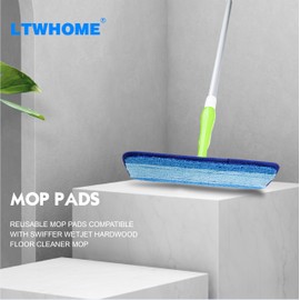 LTWHOME Reusable Mop Pads Compatible with Swiffer WetJet Hardwood Floor Cleaner Mop (Pack of 12)