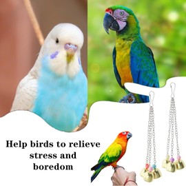 Qinuseaks 2 PCS Parrot Bell Toys Interesting Budgie Toys Bird Toys Alloy Hanging Budgie Toys And Accessories for Small Parrot Macaws Parakeets Love Birds (Random Color)