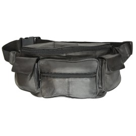 Leather Fanny Bag - 405 - Black