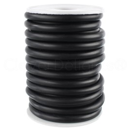 CleverDelights Solid Rubber Cord - 1/4" Diameter - 5 Feet - Buna 70 Durometer - Black - .25" Round
