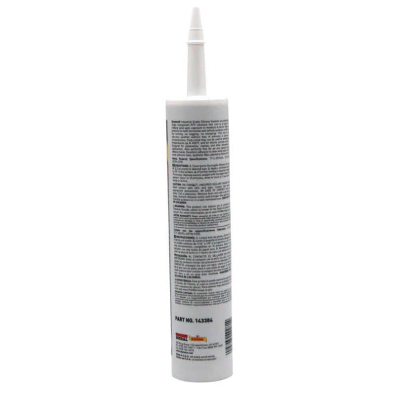 Dynatex 143384 Industrial Grade Silicone Sealant, Aluminum, Marine Caulk, 300ml