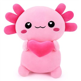Axolotl Plush Pillow Stuffed Axolotl Stuffed Animal Plush Pillow Cute Plush Axolotl Animal Toy Hugging Pillow For Lover, Axolotl Cushion Pillow Cuddly Toy Soft Toys for Boys Girls Present 13.7 inch