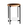 Coaster Furniture Round Marble Shelf Natural and Black Accent Table